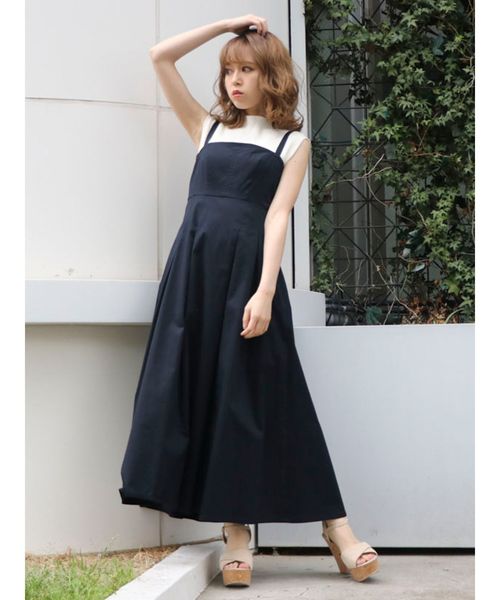 dazzlin（ダズリン）の「フェミニンプリーツジャンスカ（ワンピース・レディース・ベージュ/ネイビー/インディゴブルー/アイボリー・FREE）」の3枚目の写真