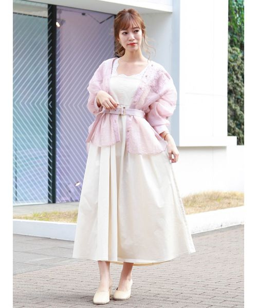 dazzlin（ダズリン）の「フェミニンプリーツジャンスカ（ワンピース・レディース・ベージュ/ネイビー/インディゴブルー/アイボリー・FREE）」の2枚目の写真