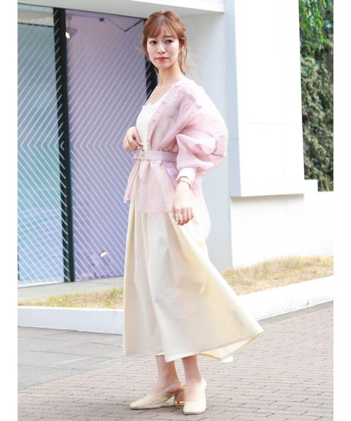 dazzlin（ダズリン）の「フェミニンプリーツジャンスカ（ワンピース・レディース・ベージュ/ネイビー/インディゴブルー/アイボリー・FREE）」の9枚目の写真