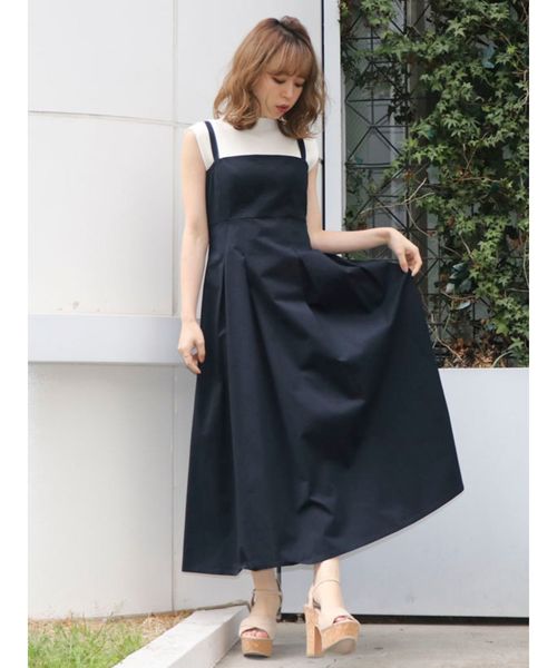 dazzlin（ダズリン）の「フェミニンプリーツジャンスカ（ワンピース・レディース・ベージュ/ネイビー/インディゴブルー/アイボリー・FREE）」の11枚目の写真