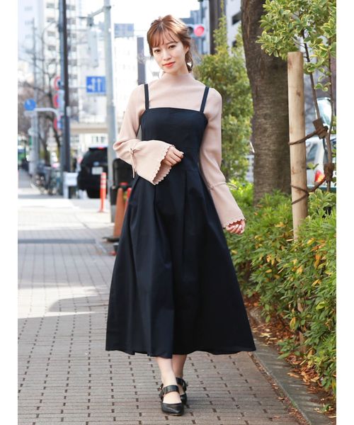 dazzlin（ダズリン）の「フェミニンプリーツジャンスカ（ワンピース・レディース・ベージュ/ネイビー/インディゴブルー/アイボリー・FREE）」の15枚目の写真