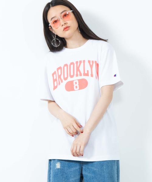 Champion（チャンピオン）の「∴WEGO/【WEB限定】Champion チャンピオン カレッジ半袖Tシャツ（Tシャツ/カットソー・メンズ・ホワイト/ブラック/ベージュ/ネイビー/レッド/カーキ/ブルー/ホワイト系その他・MEDIUM/LARGE/X-LARGE）」の3枚目の写真