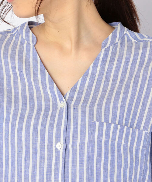 fredy repit(フレディレピ)の「リネン抜けVチュニックシャツ(シャツ/ブラウス・レディース・アイボリー/ホワイト系その他/ブルー系その他/ブラウン・38)」の8枚目の写真