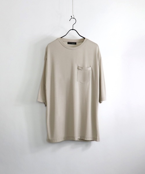 Confirm(コンファーム)の「Confirm / コンファーム TR胸ポケットハーフスリーブビッグシルエットTシャツ(Tシャツ/カットソー・メンズ・ピンク/サックスブルー/ブラック/ホワイト/ベージュ/ミント・M/L)」の1枚目の写真