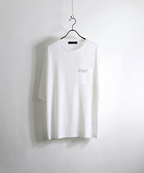 Confirm(コンファーム)の「Confirm / コンファーム TR胸ポケットハーフスリーブビッグシルエットTシャツ(Tシャツ/カットソー・メンズ・ピンク/サックスブルー/ブラック/ホワイト/ベージュ/ミント・M/L)」の3枚目の写真