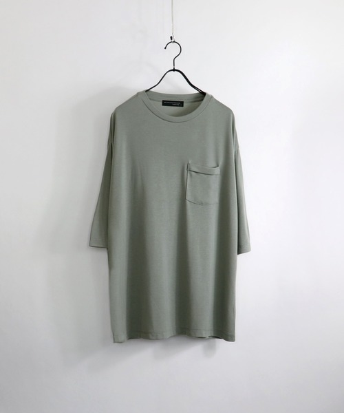 Confirm(コンファーム)の「Confirm / コンファーム TR胸ポケットハーフスリーブビッグシルエットTシャツ(Tシャツ/カットソー・メンズ・ピンク/サックスブルー/ブラック/ホワイト/ベージュ/ミント・M/L)」の5枚目の写真