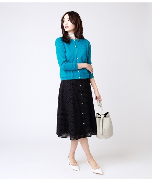 ann吉【美品】チェック 刺繍　フレアスカート 4dfca8eae4766bbecb931cce5355b2