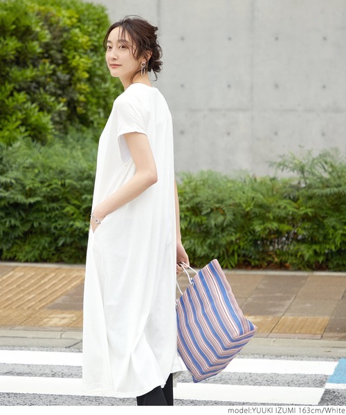 国内発送/ギフトOK☆Since Then☆フレンチ インナー ワンピース 大きいサイズ＞フレンチスリーブAラインマキシワンピース シック
