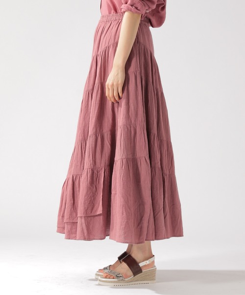 BAYFLOW（ベイフロー）の「ティアードマキシスカート（スカート・レディース・グレー/カーキ/ピンク・SMALL/MEDIUM）」の9枚目の写真