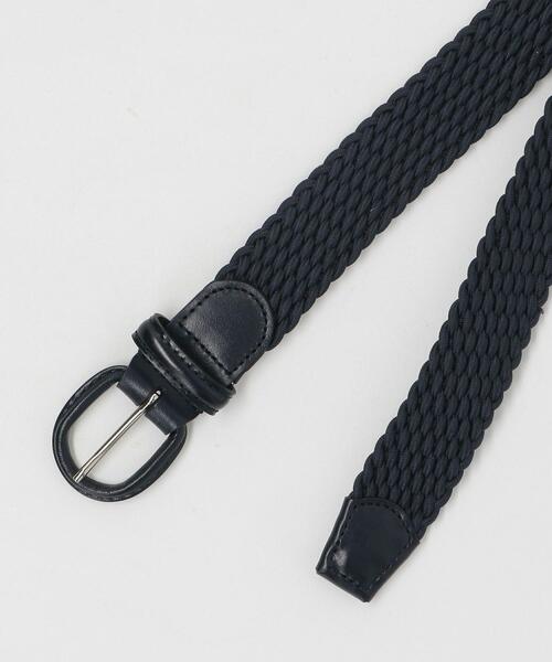 green label relaxing(グリーンレーベルリラクシング)の「ゴム メッシュ レザー バックル 30mm ベルト(ベルト・メンズ・ネイビー/ブラック/ダークブラウン・LARGE/MEDIUM)」の5枚目の写真