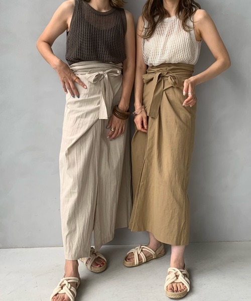 LE MORE（リモア）の「リネンラップリボンスカート（スカート・レディース・アイボリー/ベージュ・FREE）」の16枚目の写真