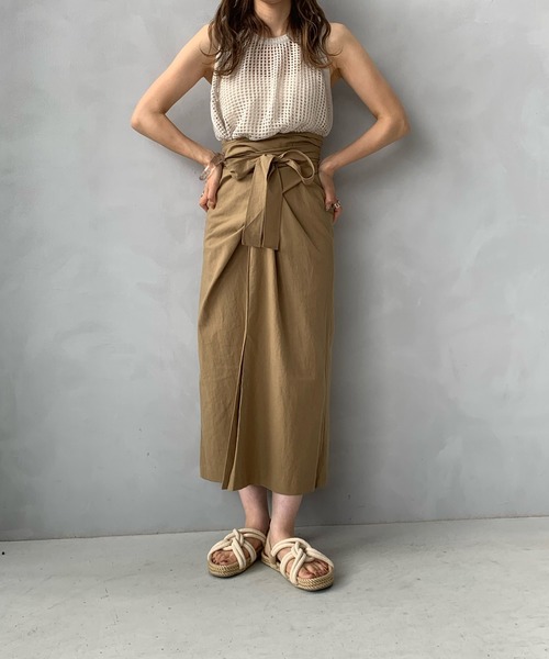 LE MORE（リモア）の「リネンラップリボンスカート（スカート・レディース・アイボリー/ベージュ・FREE）」の17枚目の写真