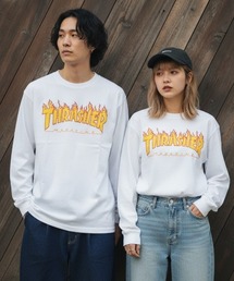 FLAME LONG SLEEVE T-SHIRTS/THRASHER スラッシャーフレイムロゴ長袖ロンT スケーター ストリート ユニセックス