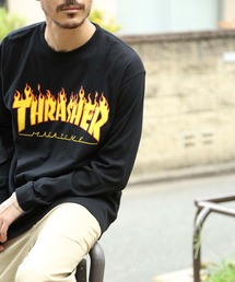 FLAME LONG SLEEVE T-SHIRTS/スラッシャーフレイムロゴ長袖ロンT