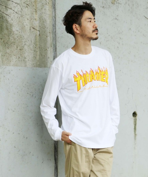 FLAME LONG SLEEVE T-SHIRTS/スラッシャーフレイムロゴ長袖ロンT