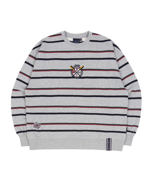 ROMANTIC CROWN(ロマンティッククラウン)の「【ROMANTIC CROWN】PADDLING LOGO SWEATSHIRT / ロマンティッククラウン パドリング ロゴ ボーダー スウェットシャツ(スウェット・メンズ・ネイビー/グレー/オートミール・SMALL/MEDIUM/LARGE/X-LARGE)」の15枚目の写真
