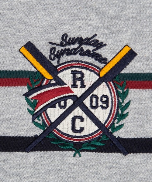 ROMANTIC CROWN(ロマンティッククラウン)の「【ROMANTIC CROWN】PADDLING LOGO SWEATSHIRT / ロマンティッククラウン パドリング ロゴ ボーダー スウェットシャツ(スウェット・メンズ・ネイビー/グレー/オートミール・SMALL/MEDIUM/LARGE/X-LARGE)」の19枚目の写真