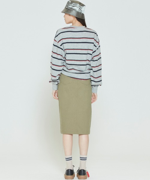 ROMANTIC CROWN(ロマンティッククラウン)の「【ROMANTIC CROWN】PADDLING LOGO SWEATSHIRT / ロマンティッククラウン パドリング ロゴ ボーダー スウェットシャツ(スウェット・メンズ・ネイビー/グレー/オートミール・SMALL/MEDIUM/LARGE/X-LARGE)」の14枚目の写真