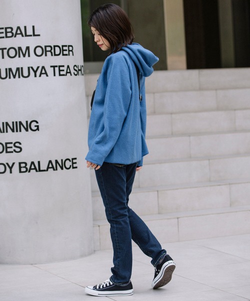 Munich(ミューニック)の「ボイルドブークレジャージー ラグランスリーブフーディー(パーカー・レディース・チャコールグレー/ブルー/アイボリー・FREE)」の7枚目の写真