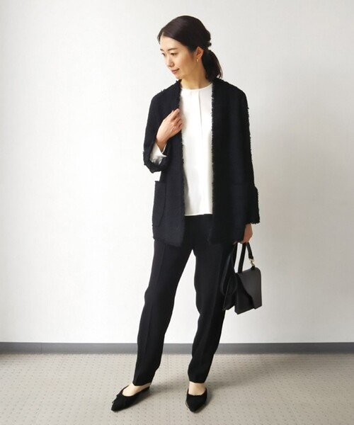 ドレステリア ブラックツイードショートジャケット DRESSTERIOR