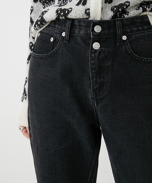 Fano Studios（ファノ ストゥディオズ）の「【Fano Studios】Straight silhouette hem damage denim pants FQ20K045（デニムパンツ・レディース・ブラック/ブルー・S/M/L）」の20枚目の写真