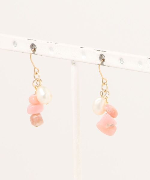 tone(トーン)の「【SPICY COLORS】天然石と淡水パールのツインピアス(ピアス(両耳用)・レディース・その他1/その他2/その他3/その他4/その他5/その他6/その他13/その他14/その他12/その他10/その他11/その他7/その他8/その他9/その他15/その他16/その他17/ピンク系その他/その他18/その他19/その他20/その他21/その他22/その他23・FREE)」の2枚目の写真