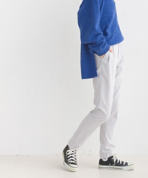 OMNES（オムネス）の「スーパーストレッチツイルタックパンツ　レギュラー＆裏起毛（その他パンツ・レディース・カーキ/アイボリー/ホワイト系その他/ブラック系その他/グレー系その他/ブラウン系その他/ベージュ系その他/グリーン系その他/ブルー系その他/ネイビー/ブラウン/ベージュ/ライトグレー/チャコールグレー/ブラック/グレー系その他2/コーラル/ミント/イエロー/ラベンダー・MEDIUM/LARGE/X-LARGE/SMALL/X-SMALL）」の7枚目の写真