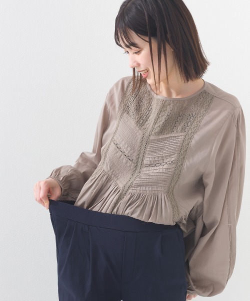 OMNES（オムネス）の「スーパーストレッチツイルタックパンツ　レギュラー＆裏起毛（その他パンツ・レディース・カーキ/アイボリー/ホワイト系その他/ブラック系その他/グレー系その他/ブラウン系その他/ベージュ系その他/グリーン系その他/ブルー系その他/ネイビー/ブラウン/ベージュ/ライトグレー/チャコールグレー/ブラック/グレー系その他2/コーラル/ミント/イエロー/ラベンダー・MEDIUM/LARGE/X-LARGE/SMALL/X-SMALL）」の22枚目の写真