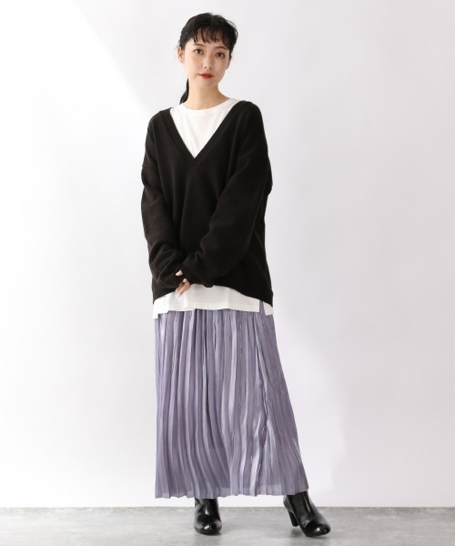 LOWRYS FARM(ローリーズファーム)の「VニットプルオーバーLS 920956(ニット/セーター・レディース・ブラック/グリーン/アイボリー・FREE)」の13枚目の写真