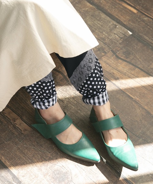 osharewalker（オシャレウォーカー）の「『異素材切り替えレギパン』（その他パンツ・レディース・ブラック・1/2）」の2枚目の写真