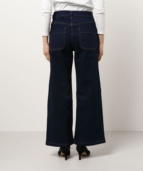 Fashion Letter（ファッションレター）の「微起毛デニムベイカーワイドパンツ （大きいサイズ）（デニムパンツ・レディース・ネイビー/ワンウォッシュ・M/L/LL/3L/4L）」の12枚目の写真