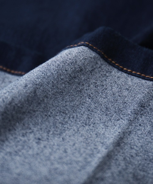 Fashion Letter（ファッションレター）の「微起毛デニムベイカーワイドパンツ （大きいサイズ）（デニムパンツ・レディース・ネイビー/ワンウォッシュ・M/L/LL/3L/4L）」の16枚目の写真