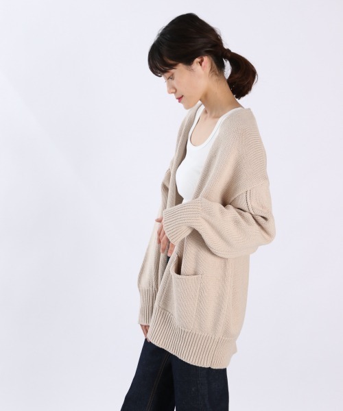 LOWRYS FARM(ローリーズファーム)の「3GミドルカーデLS 929854(カーディガン/ボレロ・レディース・ベージュ/ネイビー/ブラウン/グリーン・FREE)」の2枚目の写真