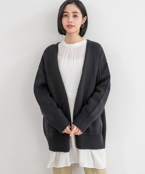 LOWRYS FARM(ローリーズファーム)の「3GミドルカーデLS 929854(カーディガン/ボレロ・レディース・ベージュ/ネイビー/ブラウン/グリーン・FREE)」の4枚目の写真