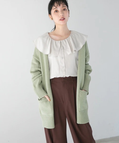 LOWRYS FARM(ローリーズファーム)の「3GミドルカーデLS 929854(カーディガン/ボレロ・レディース・ベージュ/ネイビー/ブラウン/グリーン・FREE)」の3枚目の写真