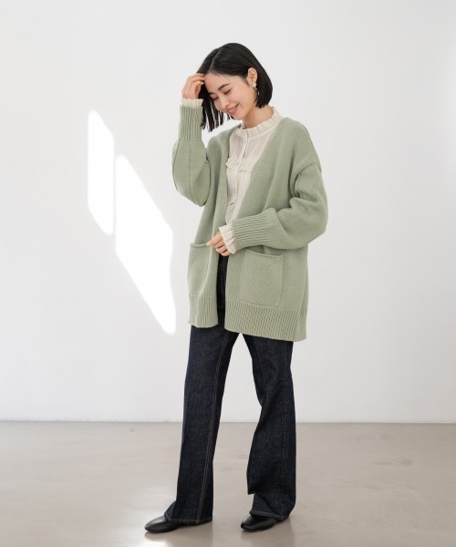 LOWRYS FARM(ローリーズファーム)の「3GミドルカーデLS 929854(カーディガン/ボレロ・レディース・ベージュ/ネイビー/ブラウン/グリーン・FREE)」の7枚目の写真