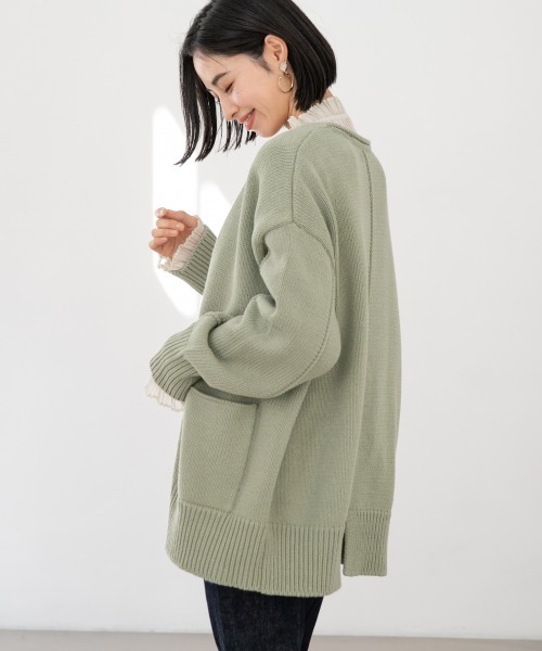 LOWRYS FARM(ローリーズファーム)の「3GミドルカーデLS 929854(カーディガン/ボレロ・レディース・ベージュ/ネイビー/ブラウン/グリーン・FREE)」の8枚目の写真