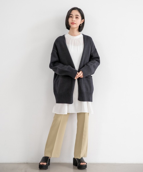 LOWRYS FARM(ローリーズファーム)の「3GミドルカーデLS 929854(カーディガン/ボレロ・レディース・ベージュ/ネイビー/ブラウン/グリーン・FREE)」の12枚目の写真