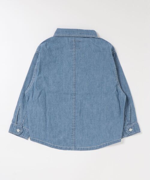 Smoothy（スムージー）の「Smoothy Chambray Big shirts / スムージー シャンブレービッグシャツ（シャツ/ブラウス・キッズ・インディゴブルー・S/M/L/XL）」の2枚目の写真