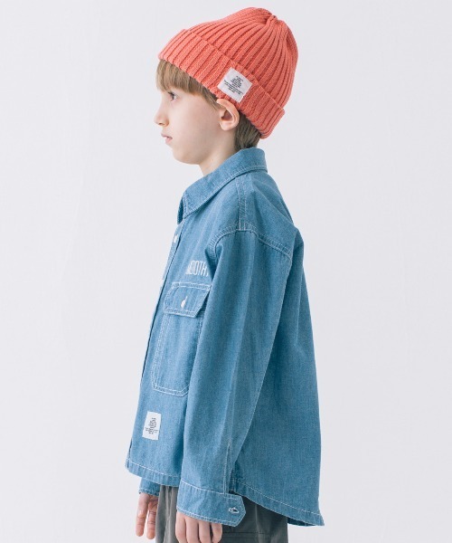 Smoothy（スムージー）の「Smoothy Chambray Big shirts / スムージー シャンブレービッグシャツ（シャツ/ブラウス・キッズ・インディゴブルー・S/M/L/XL）」の5枚目の写真
