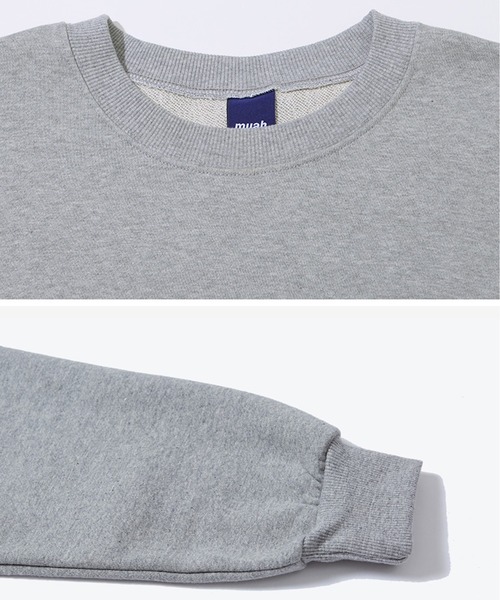 muahmuah(ムーアムーア)の「A'GEM/9 × .kom『muah muah/ムーアムーア』VIVID MUAH LOGO MTM/ ヴィヴィッド MUAH ロゴ MTM スウェットシャツ トレーナー(スウェット・レディース・アイボリー/ブラック/グレー/インディゴブルー/ピンク/ライトグレー/ライトグリーン/ベージュ/カーキ・FREE)」の20枚目の写真