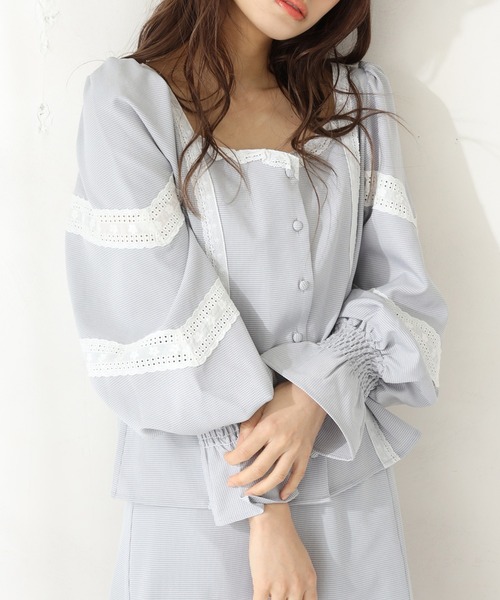 one after another NICE CLAUP（ワンアフターアナザーナイスクラップ）の「アソートブラウス（シャツ/ブラウス・レディース・チェック/オフホワイト/サックスブルー/ブラック・FREE）」の4枚目の写真