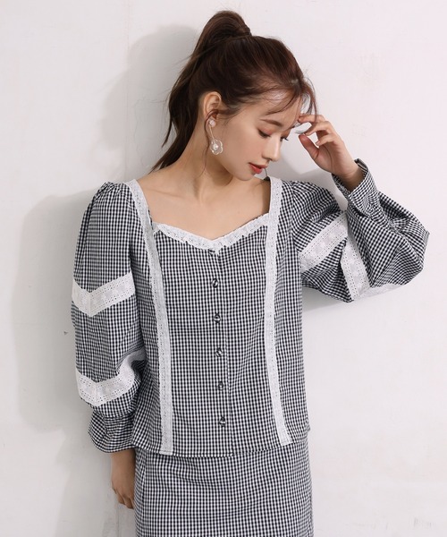 one after another NICE CLAUP（ワンアフターアナザーナイスクラップ）の「アソートブラウス（シャツ/ブラウス・レディース・チェック/オフホワイト/サックスブルー/ブラック・FREE）」の6枚目の写真