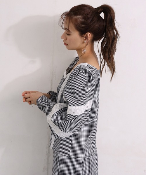 one after another NICE CLAUP（ワンアフターアナザーナイスクラップ）の「アソートブラウス（シャツ/ブラウス・レディース・チェック/オフホワイト/サックスブルー/ブラック・FREE）」の7枚目の写真