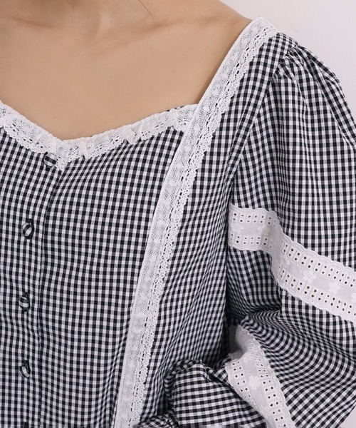 one after another NICE CLAUP（ワンアフターアナザーナイスクラップ）の「アソートブラウス（シャツ/ブラウス・レディース・チェック/オフホワイト/サックスブルー/ブラック・FREE）」の8枚目の写真