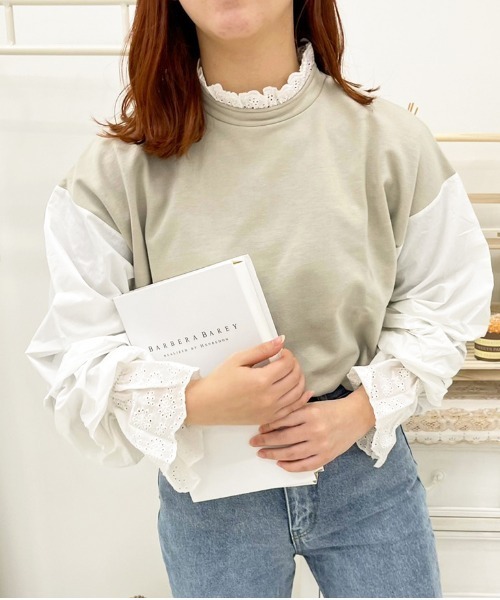 apres jour（アプレジュール）の「ミニ裏毛スカラップレーストップス【ZOZOTOWN限定アイテム】（Tシャツ/カットソー・レディース・オフホワイト/ミント/ブラック・フリー/X-LARGE）」の19枚目の写真
