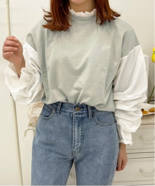 apres jour（アプレジュール）の「ミニ裏毛スカラップレーストップス【ZOZOTOWN限定アイテム】（Tシャツ/カットソー・レディース・オフホワイト/ミント/ブラック・フリー/X-LARGE）」の22枚目の写真