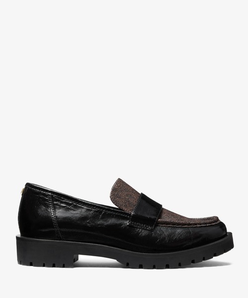 【美品】MICHAEL KORS ブラックローファー マイケルコース 金丸ロゴ ローファー 革靴 ブラック 23.5 - メルカリ