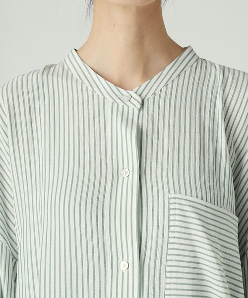 RIVE DROITE（リヴドロワ）の「ストライプチュニックシャツ（シャツ/ブラウス・レディース・ミント/バイオレット・FREE）」の19枚目の写真