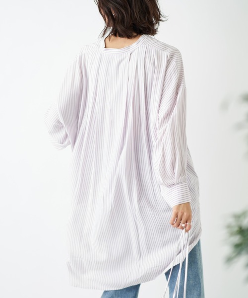 RIVE DROITE（リヴドロワ）の「ストライプチュニックシャツ（シャツ/ブラウス・レディース・ミント/バイオレット・FREE）」の20枚目の写真